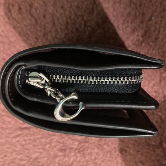 Coach Navy Logo Snap Wallet - Picture 2 of 5